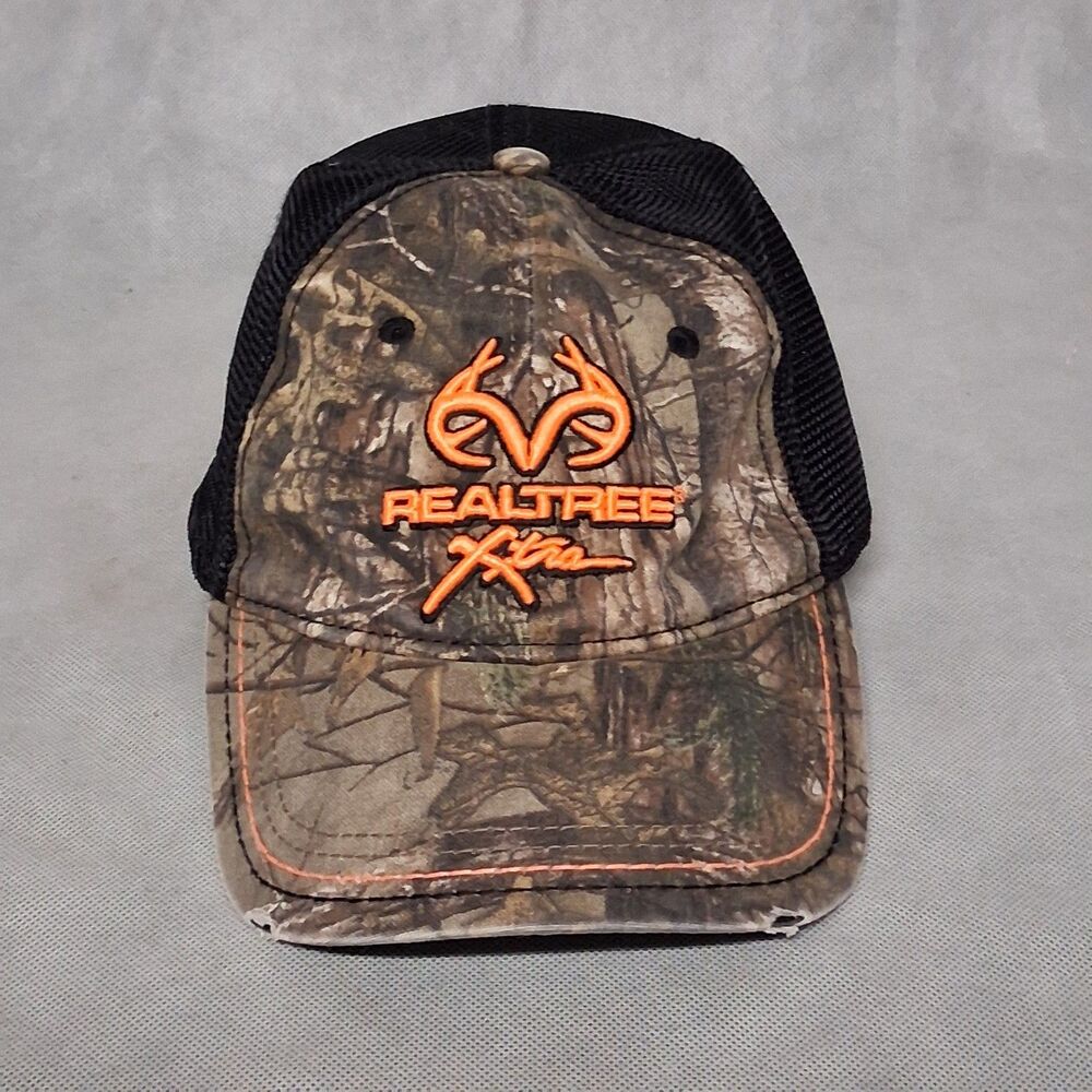Realtree Camo Fitted Baseball Cap Hat Men's Large/XL Black Mesh Back
